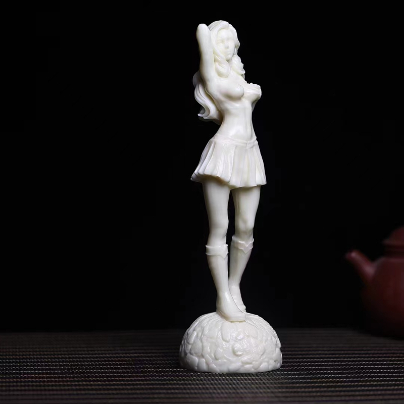 Pandantiv de artă — sculptură din fruct de fildeș în stil modern minimalist pentru decorul casei (Material: fruct de fildeș; Brand: Woody Home; Stil: Simplitate modernă; Categoria: Pandantiv de artă)