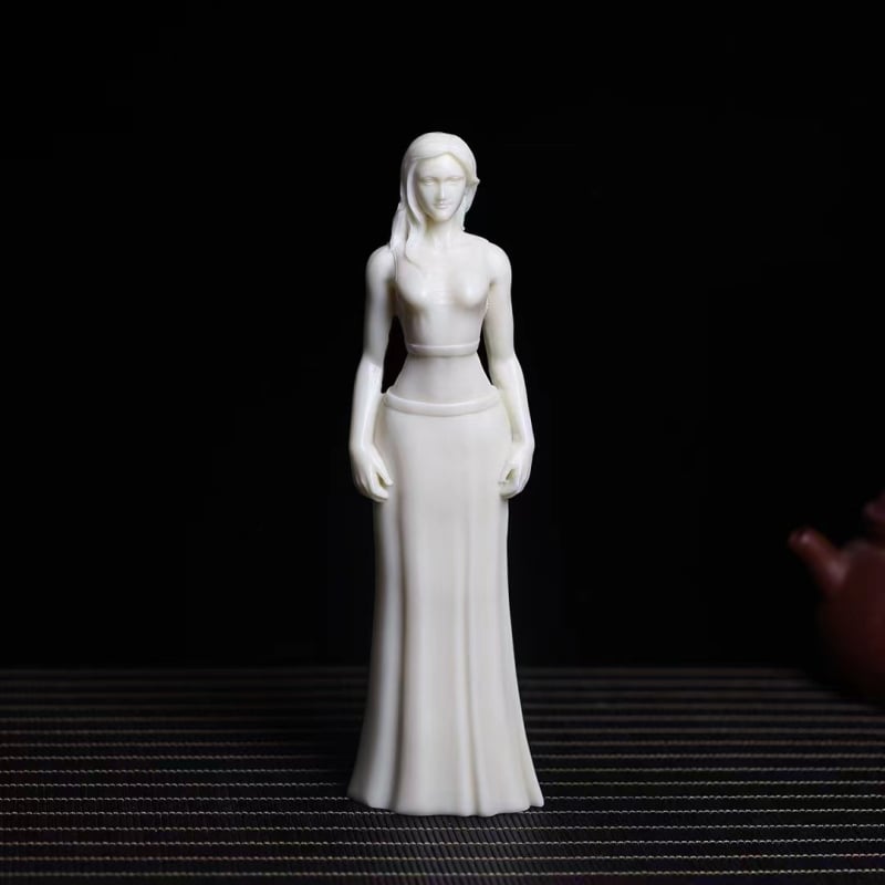 Pandantiv de artă — sculptură din fruct de fildeș în stil modern minimalist pentru decorul casei (Material: fruct de fildeș; Brand: Woody Home; Stil: Simplitate modernă; Categoria: Pandantiv de artă)
