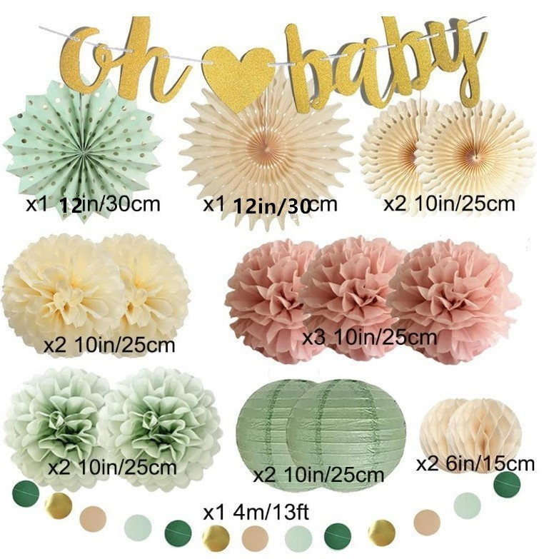 Papírfánérvkészlet papírsziromokkal virágokkal születésnapi dekorációhoz (Anyag: Papír; Kategória: Függő díszek; Termék kategória: helyszín rendezési kellékek; Stílus: 26768176753)