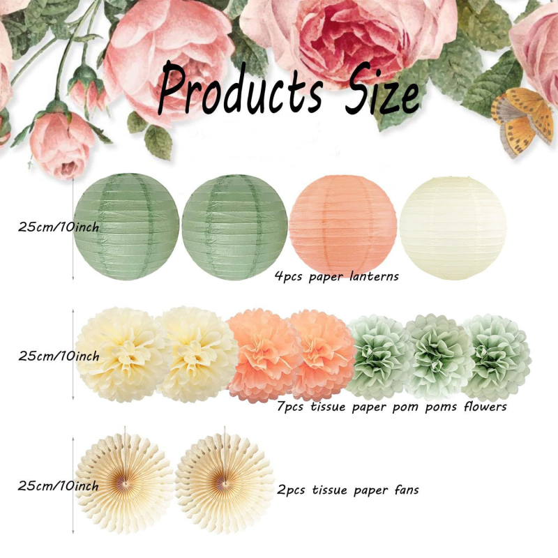 Papírfánérvkészlet papírsziromokkal virágokkal születésnapi dekorációhoz (Anyag: Papír; Kategória: Függő díszek; Termék kategória: helyszín rendezési kellékek; Stílus: 26768176753)