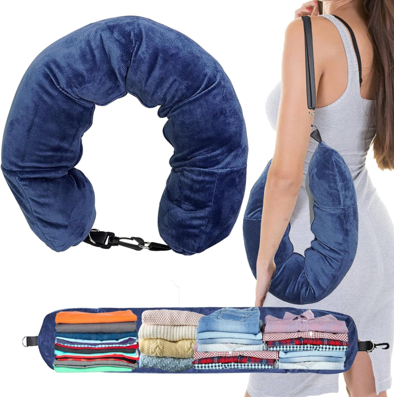 U formos kelioninis pagalvėlis su pūkeliu audiniu ir minkštu užpildu — suaugusiems, daugiafunkcinis