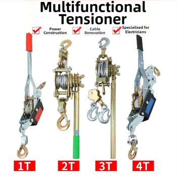 Японски стил ръчен натягач за стоманен трос, многофункционален с двойна кука за електротехници