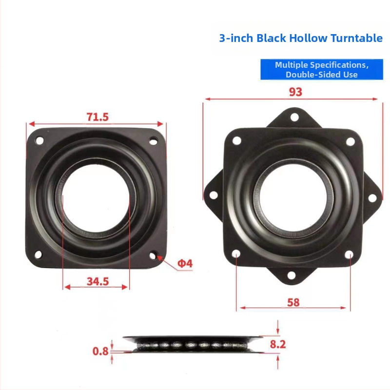 Üreges forgó bemutató bázis bútorokhoz (székek, asztalok, vitrinek és könyvespolcok) – anyag: A3 acéllemez; gyártási eljárás: fémstancolás; stílus: modern minimál