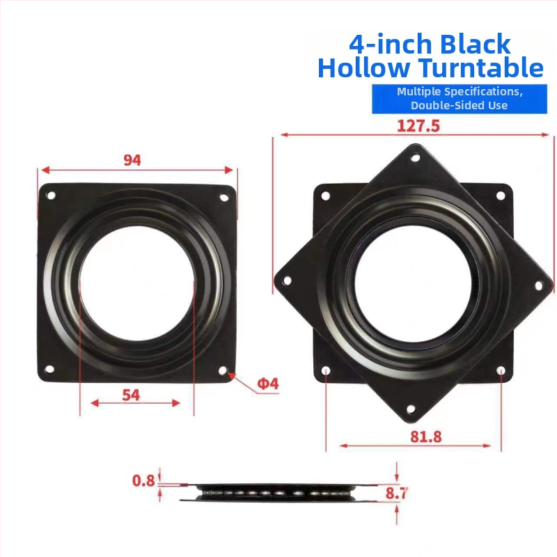 Üreges forgó bemutató bázis bútorokhoz (székek, asztalok, vitrinek és könyvespolcok) – anyag: A3 acéllemez; gyártási eljárás: fémstancolás; stílus: modern minimál