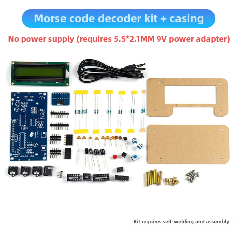 Core Storm CW Morse koda dekodētājs — detaļu komplekts lodēšanas praksei uz PCB plateēm