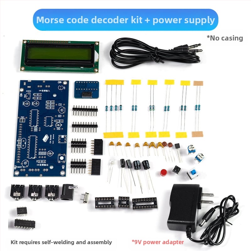 Core Storm CW Morse koda dekodētājs — detaļu komplekts lodēšanas praksei uz PCB plateēm