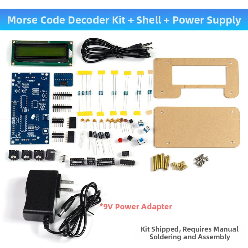 Core Storm CW Morse koda dekodētājs — detaļu komplekts lodēšanas praksei uz PCB plateēm