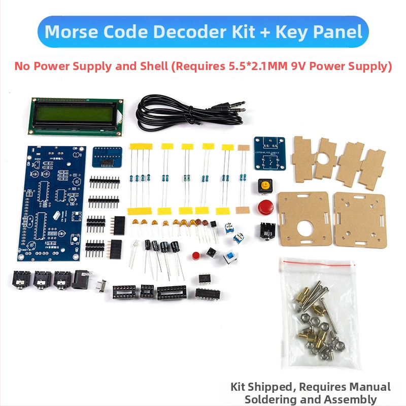 Core Storm CW Morse koda dekodētājs — detaļu komplekts lodēšanas praksei uz PCB plateēm