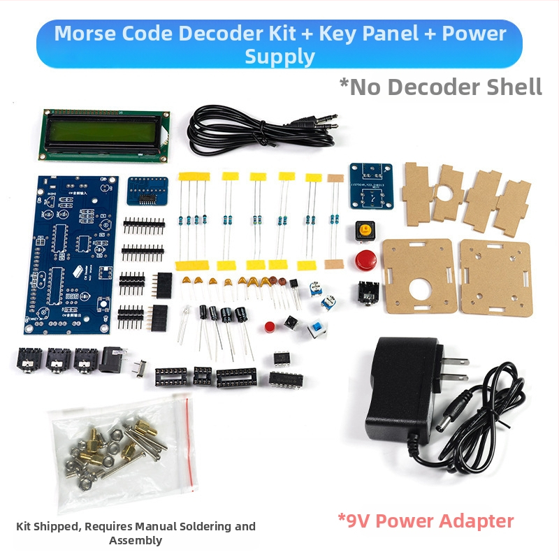 Core Storm CW Morse koda dekodētājs — detaļu komplekts lodēšanas praksei uz PCB plateēm