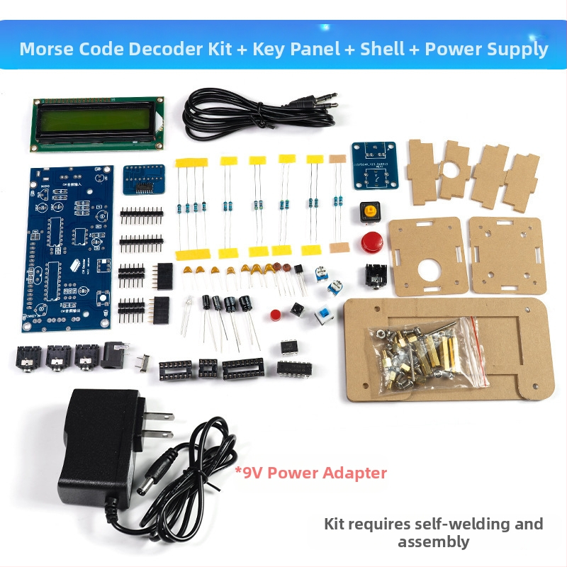 Core Storm CW Morse koda dekodētājs — detaļu komplekts lodēšanas praksei uz PCB plateēm