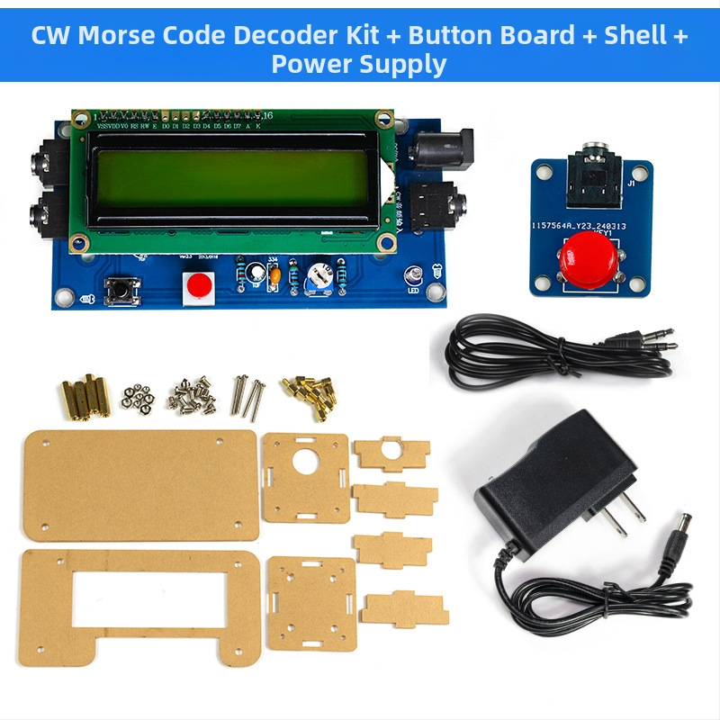 Core Storm CW Morse koda dekodētājs — detaļu komplekts lodēšanas praksei uz PCB plateēm