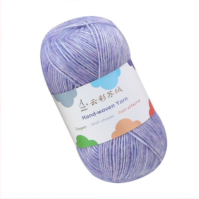 Ръчно плетена прежда за шал и пуловер, смесена вълно-памучна, вълнен процес на прядене, групова нишка, марка Comfortable