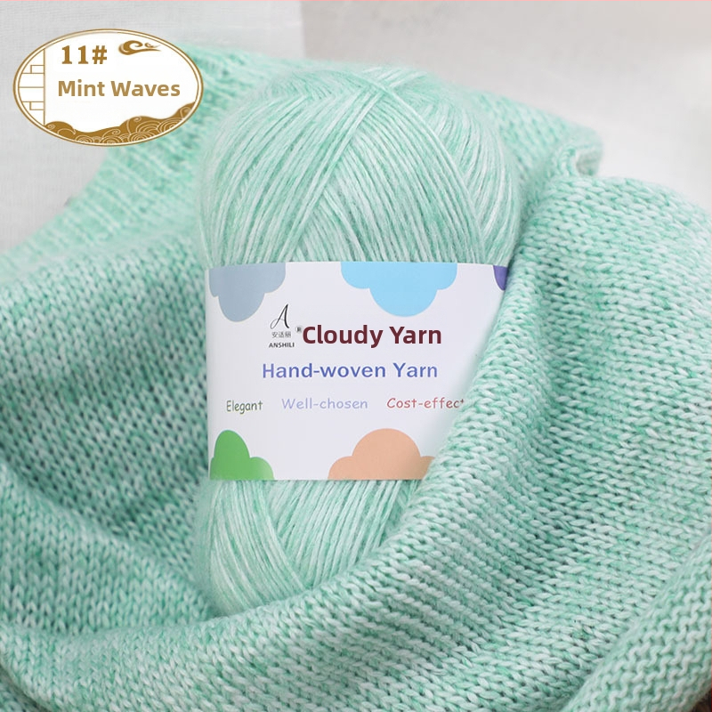 Rankomis megztų šalikų ir megztinio siūlai, vilnos-pamuko mišinys, vilnonė pynė, grupiniai siūlai, prekės ženklas Comfortable