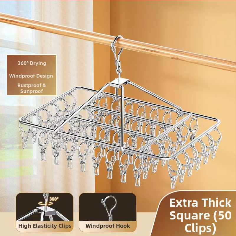 Nerūdijančio plieno kojinių džiovyklė, fiksuota, apvalios formos su klipų tipo laikikliais, modelis: Nerūdijančio plieno kojinių džiovyklė