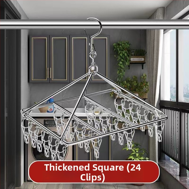 Nerūdijančio plieno kojinių džiovyklė, fiksuota, apvalios formos su klipų tipo laikikliais, modelis: Nerūdijančio plieno kojinių džiovyklė