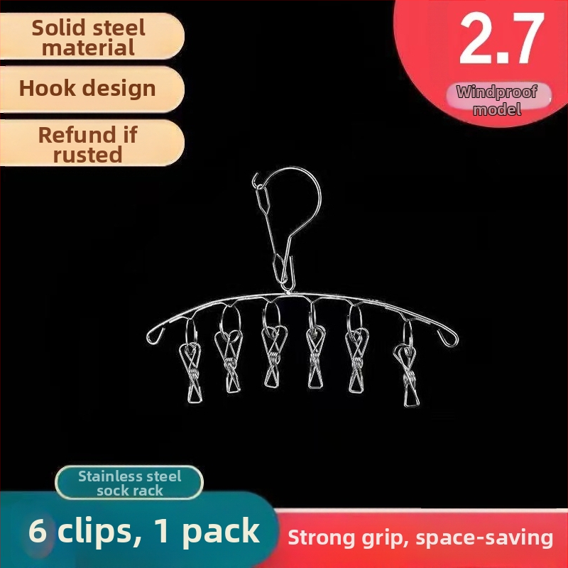 Nerūdijančio plieno kojinių džiovyklė, fiksuota, apvalios formos su klipų tipo laikikliais, modelis: Nerūdijančio plieno kojinių džiovyklė