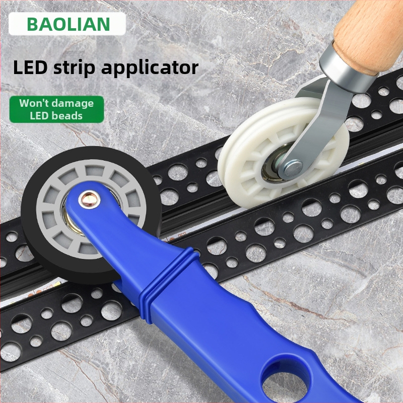 LED szalag szerelőeszköz keményfa nyomókerékkel alacsony feszültségű szalagokhoz, univerzális LED-szalagokhoz, kézi működés, CE tanúsítvány