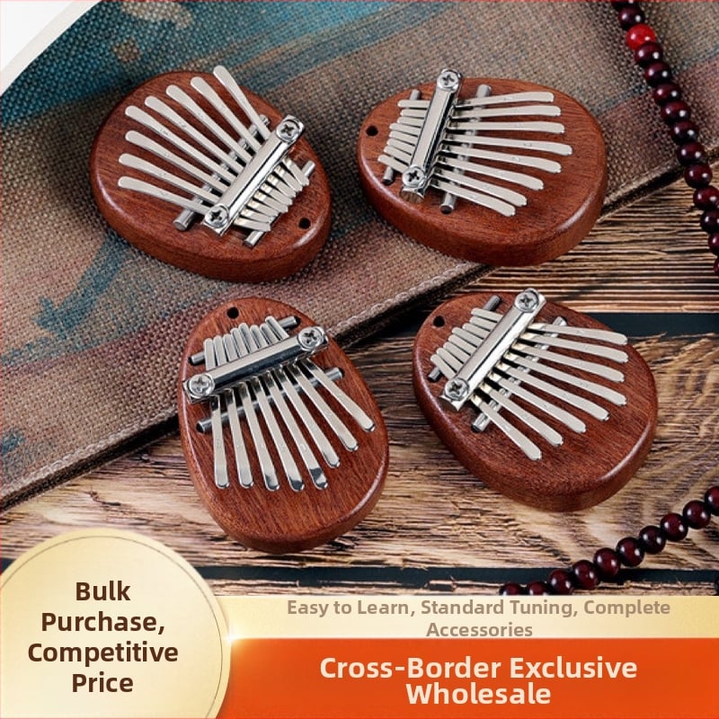 Sarah καλίμπα 8 τόνων – συμπαγές φορητό μουσικό όργανο με χαρτονένιο κουτί, κορδόνι με χάντρες και μεταλλική αλυσίδα