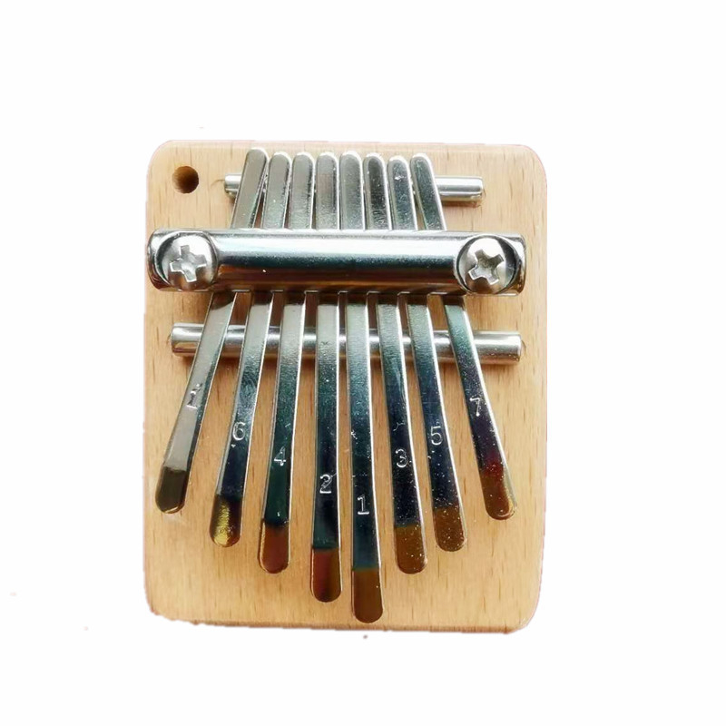 Sarah καλίμπα 8 τόνων – συμπαγές φορητό μουσικό όργανο με χαρτονένιο κουτί, κορδόνι με χάντρες και μεταλλική αλυσίδα