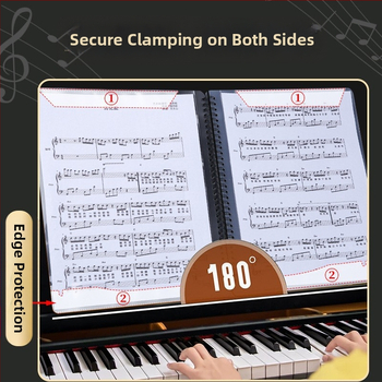 Пластмасова папка за нотни листове с клип, матова повърхност, персонализируема, 20 страници, дебелина 14C