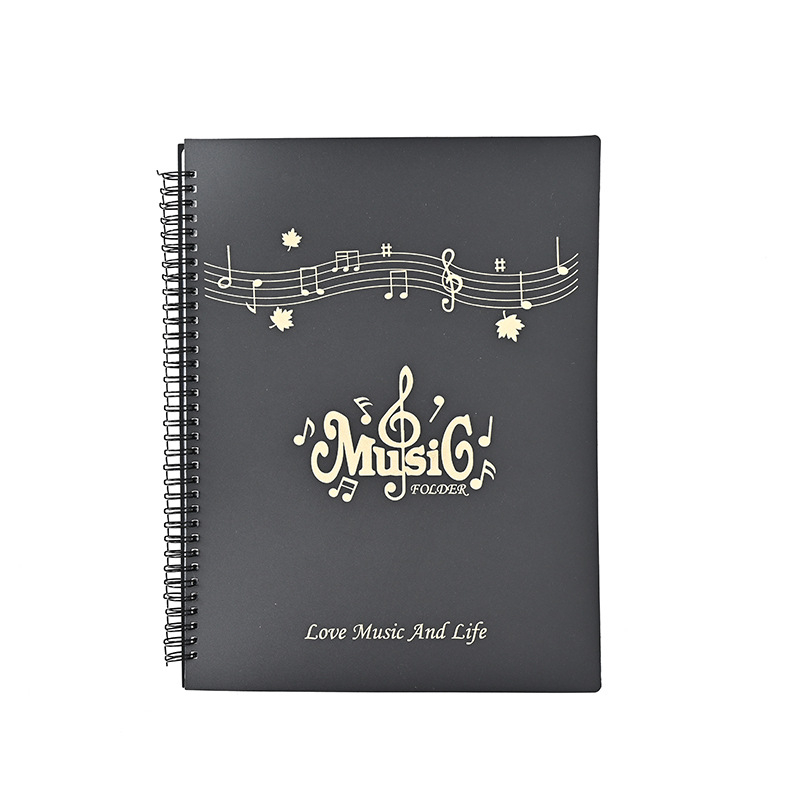 Пластмасова папка за нотни листове с клип, матова повърхност, персонализируема, 20 страници, дебелина 14C