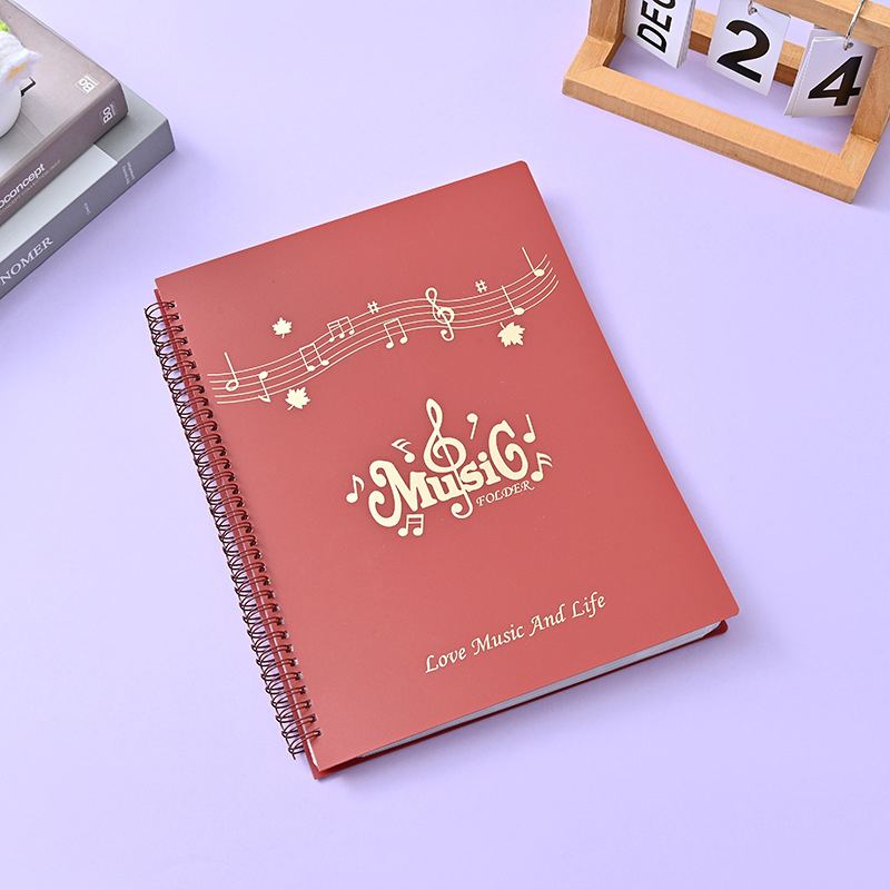 Пластмасова папка за нотни листове с клип, матова повърхност, персонализируема, 20 страници, дебелина 14C