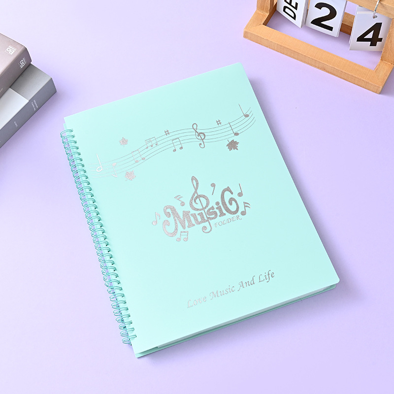 Пластмасова папка за нотни листове с клип, матова повърхност, персонализируема, 20 страници, дебелина 14C