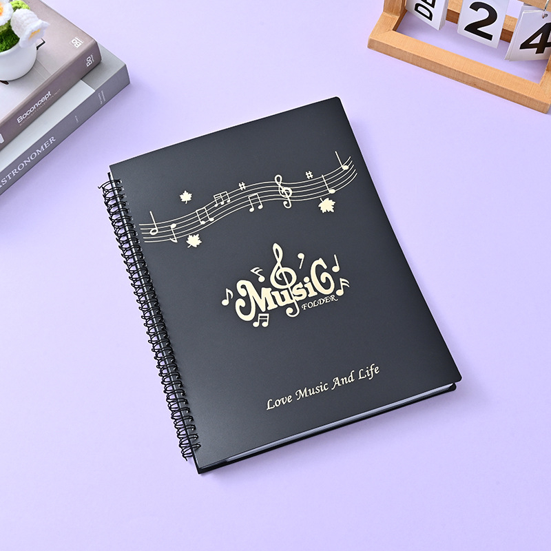 Пластмасова папка за нотни листове с клип, матова повърхност, персонализируема, 20 страници, дебелина 14C