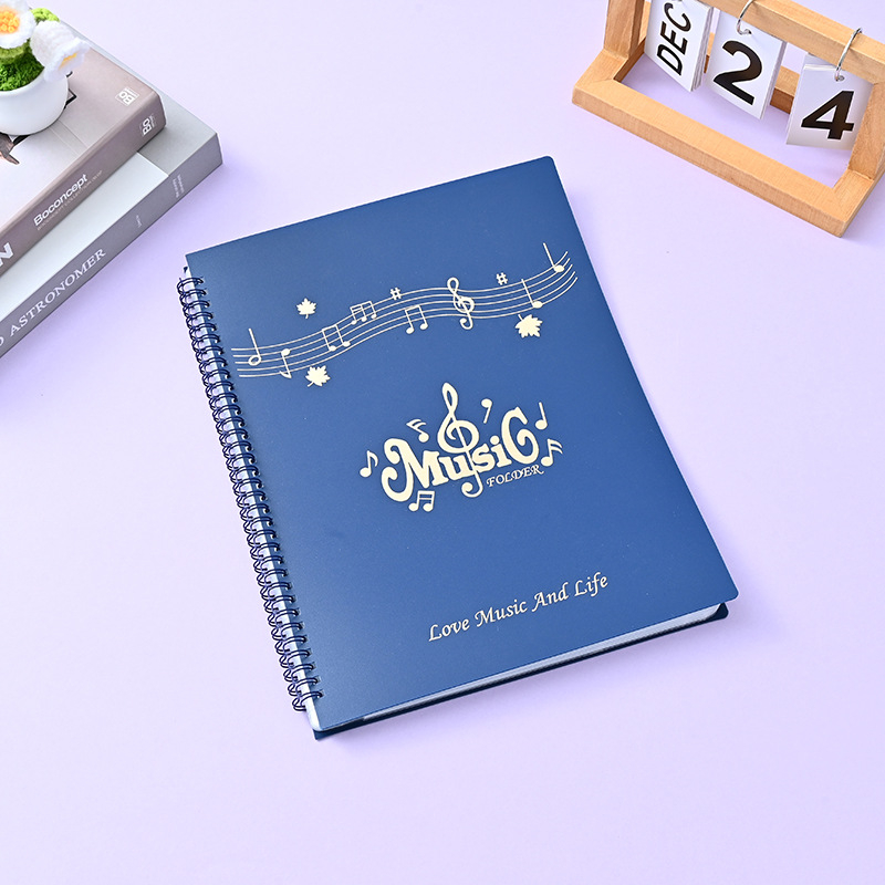 Пластмасова папка за нотни листове с клип, матова повърхност, персонализируема, 20 страници, дебелина 14C