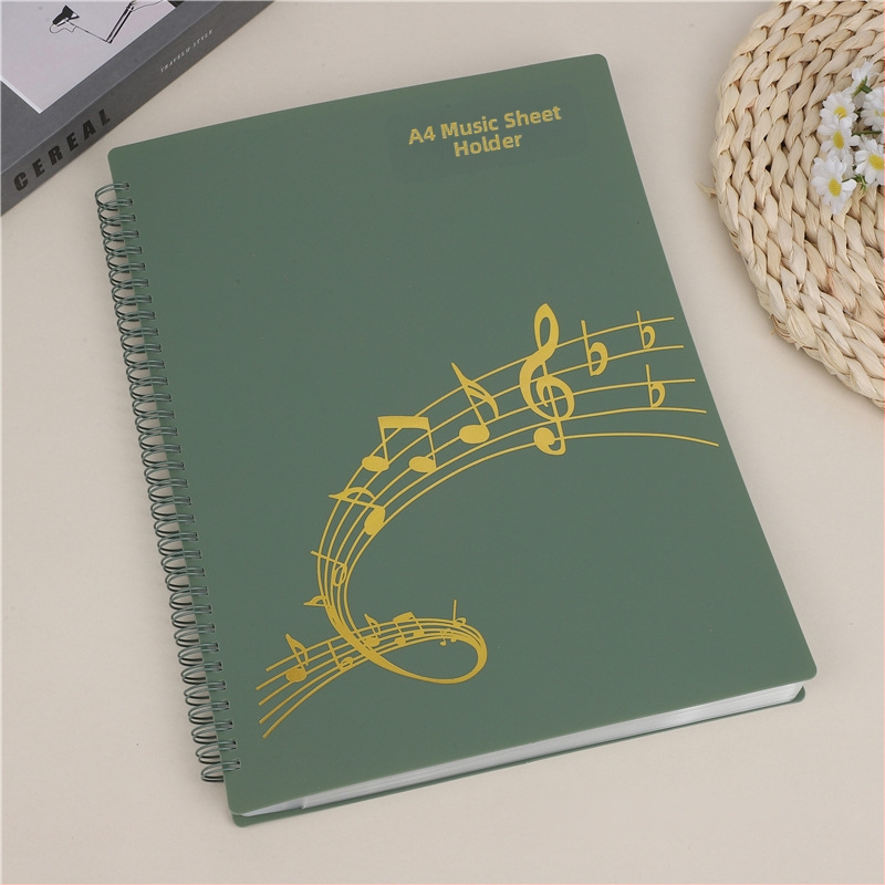 Пластмасова папка за нотни листове с клип, матова повърхност, персонализируема, 20 страници, дебелина 14C