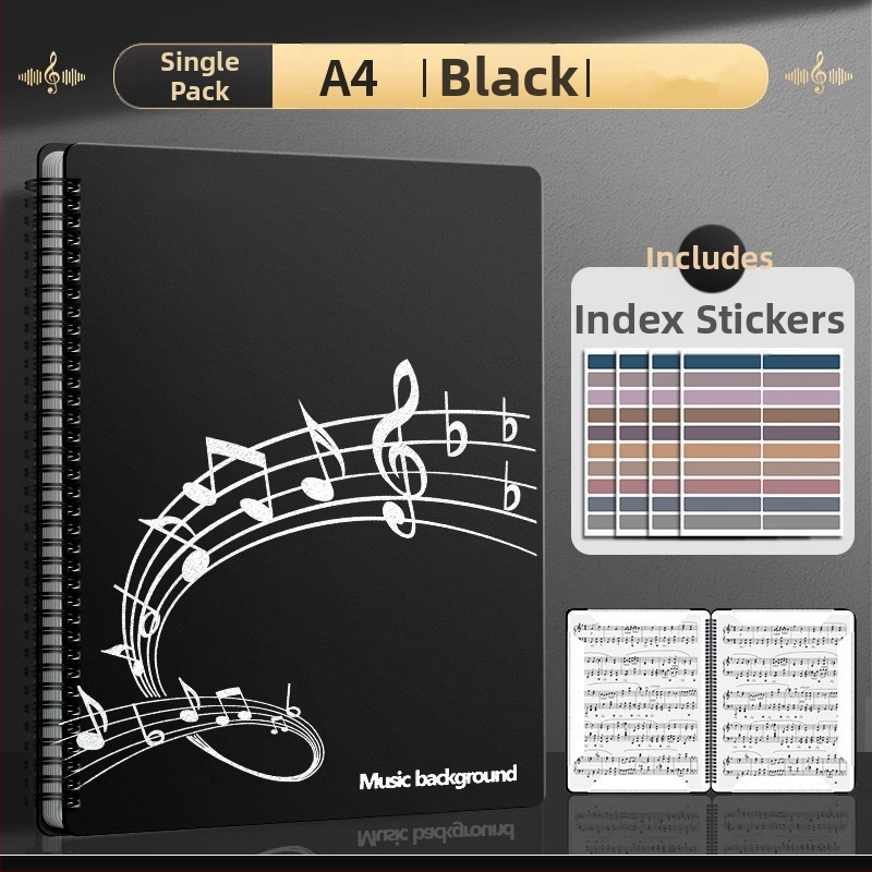 Пластмасова папка за нотни листове с клип, матова повърхност, персонализируема, 20 страници, дебелина 14C