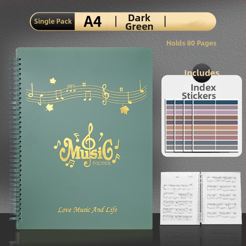 Пластмасова папка за нотни листове с клип, матова повърхност, персонализируема, 20 страници, дебелина 14C