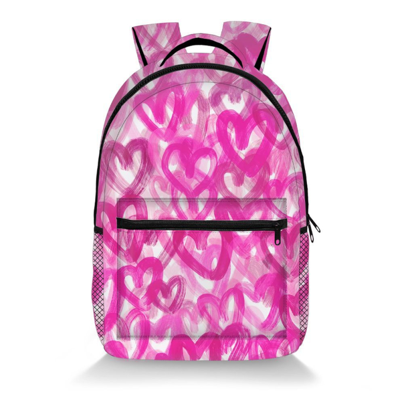 Graffiti mintás hátizsák poliészterből, légpárnás vállpántokkal, terheléscsökkentés és gerincvédelmet, középiskolás diákok számára