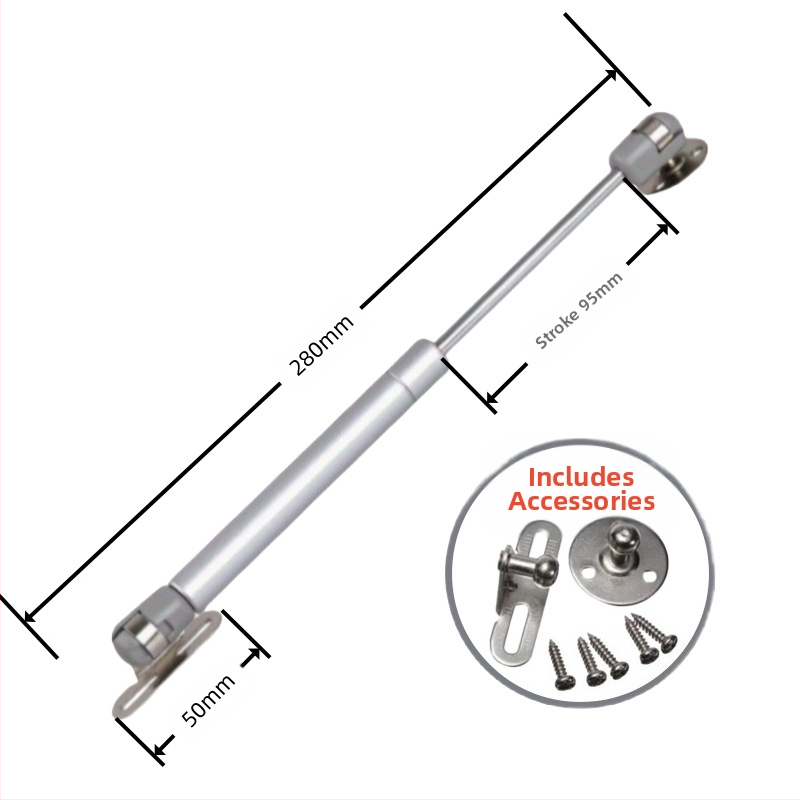 Пневматично поддържащо рамо за шкафове с повдигане и татами повърхности – 100N, найлон/стомана, твърдо хромирано покритие