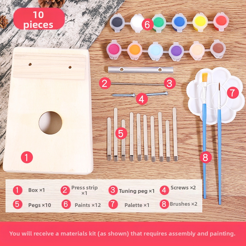 Ξύλινο κιτ DIY για ουκουλέλε για παιδιά — συναρμολογούμενο μουσικό όργανο, μάρκα Xiao Caidi, προάγει την επικοινωνία γονέα-παιδιού