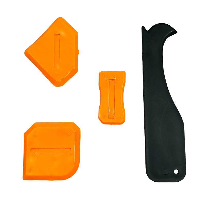 9-dijelni set: kutni scraper, razdjelič ljepila, scraper spojeva stakla, alat za spojeve pločica; materijal: plastika + silikon