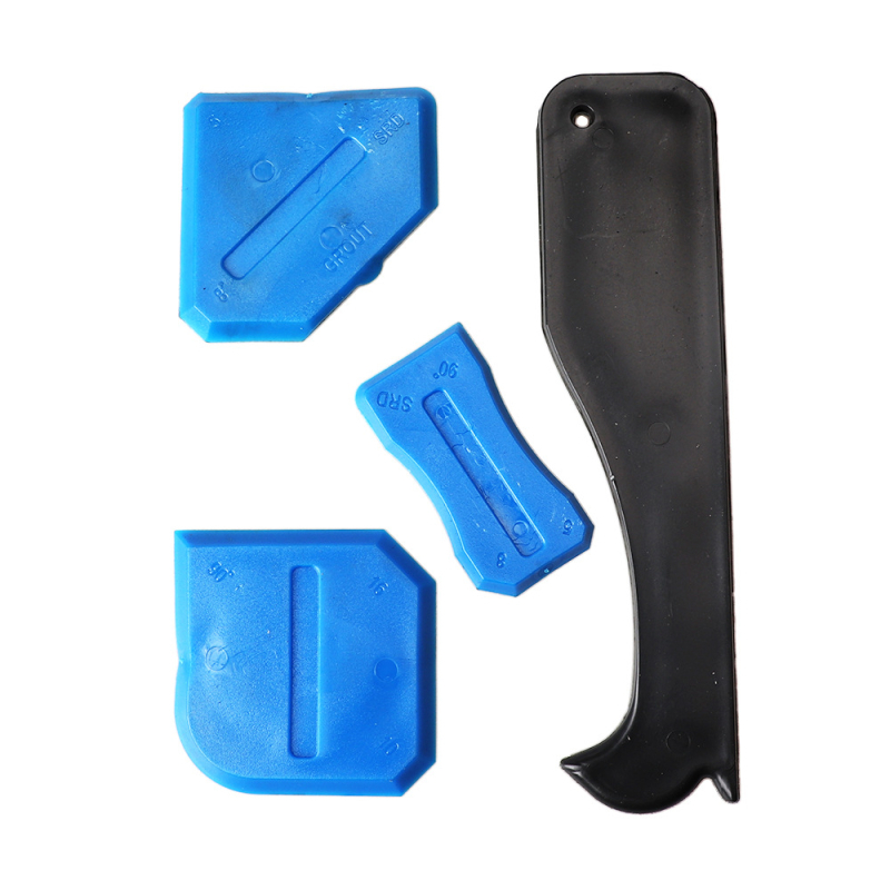9-dijelni set: kutni scraper, razdjelič ljepila, scraper spojeva stakla, alat za spojeve pločica; materijal: plastika + silikon