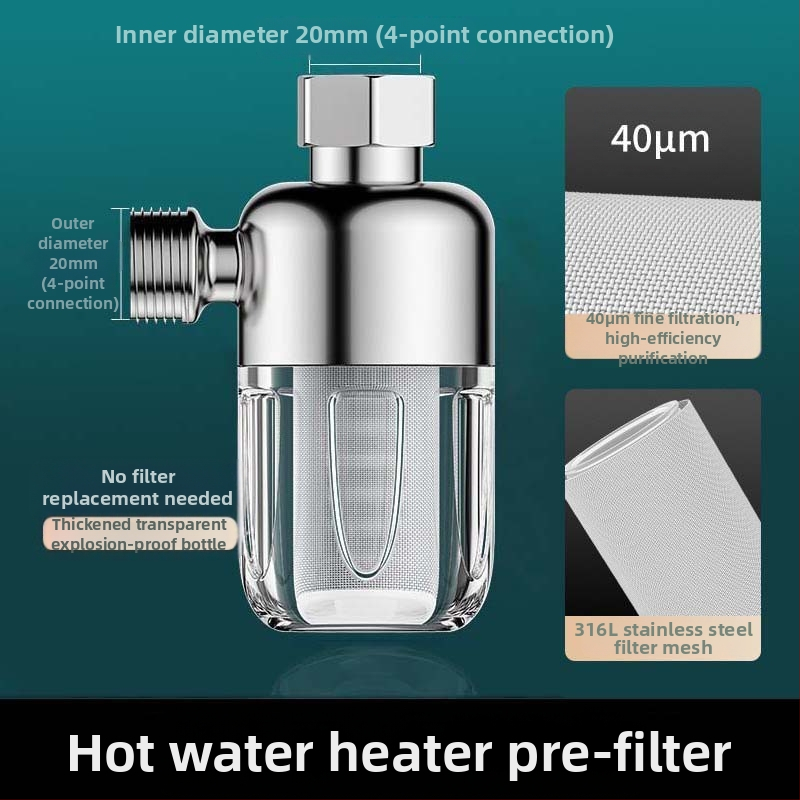 Priešfiltras centrinio namų vandens filtravimo su atgalinio plovimo sistema – nerūdijančio plieno filtras, keičiamas filtravimo elementas, šalina rūdą ir nuosėdas