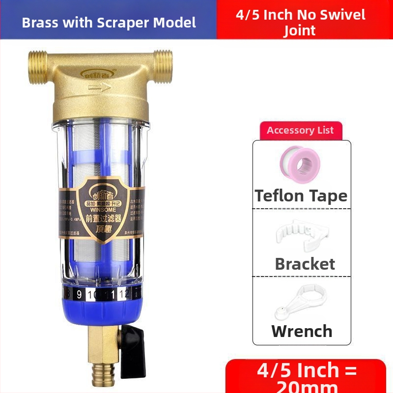 Priešfiltras centrinio namų vandens filtravimo su atgalinio plovimo sistema – nerūdijančio plieno filtras, keičiamas filtravimo elementas, šalina rūdą ir nuosėdas