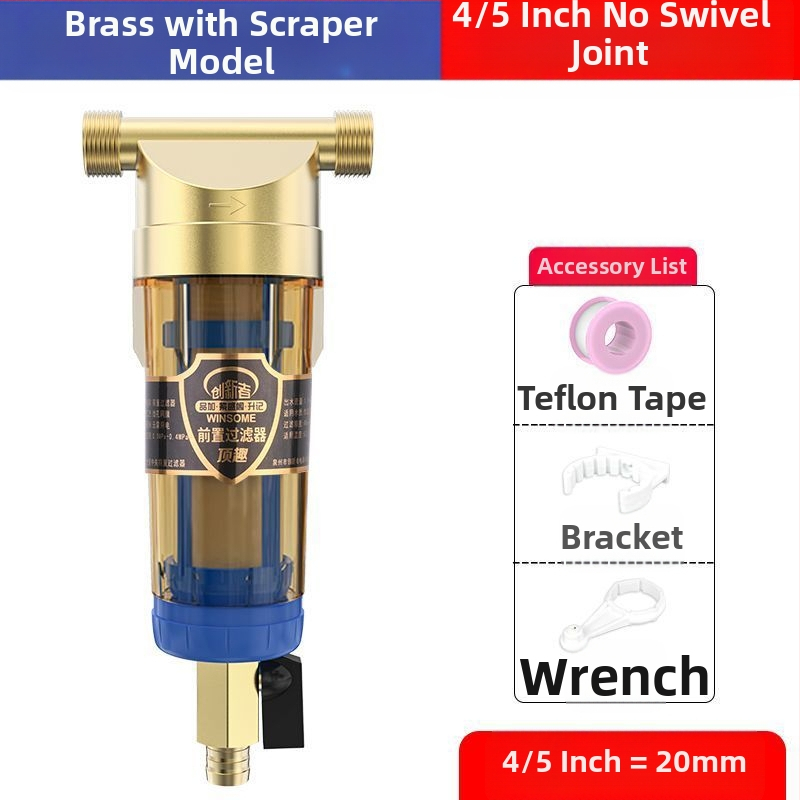 Priešfiltras centrinio namų vandens filtravimo su atgalinio plovimo sistema – nerūdijančio plieno filtras, keičiamas filtravimo elementas, šalina rūdą ir nuosėdas