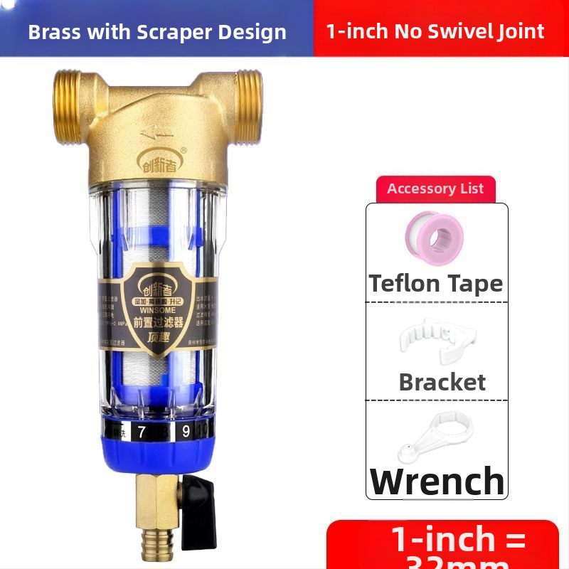 Priešfiltras centrinio namų vandens filtravimo su atgalinio plovimo sistema – nerūdijančio plieno filtras, keičiamas filtravimo elementas, šalina rūdą ir nuosėdas