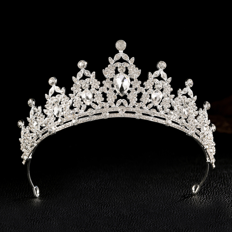Princesės karūna vakarėliams ir vestuvėms — galvos aksesuaras, lydinys, elektroplatinavimas, kristalai, vaikams