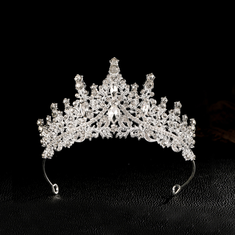 Princesės karūna vakarėliams ir vestuvėms — galvos aksesuaras, lydinys, elektroplatinavimas, kristalai, vaikams