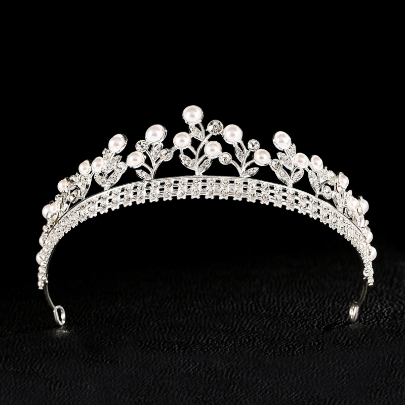 Princesės karūna vakarėliams ir vestuvėms — galvos aksesuaras, lydinys, elektroplatinavimas, kristalai, vaikams