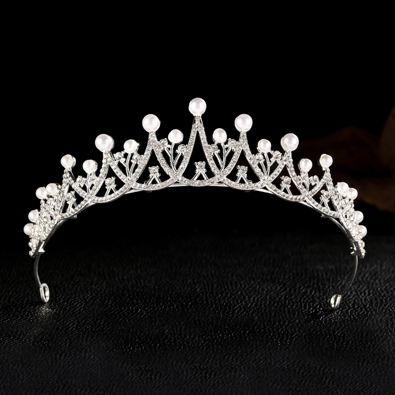 Princesės karūna vakarėliams ir vestuvėms — galvos aksesuaras, lydinys, elektroplatinavimas, kristalai, vaikams