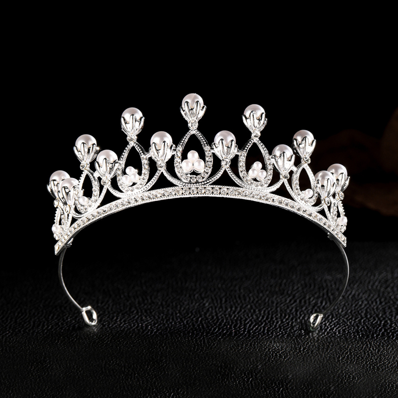 Princesės karūna vakarėliams ir vestuvėms — galvos aksesuaras, lydinys, elektroplatinavimas, kristalai, vaikams