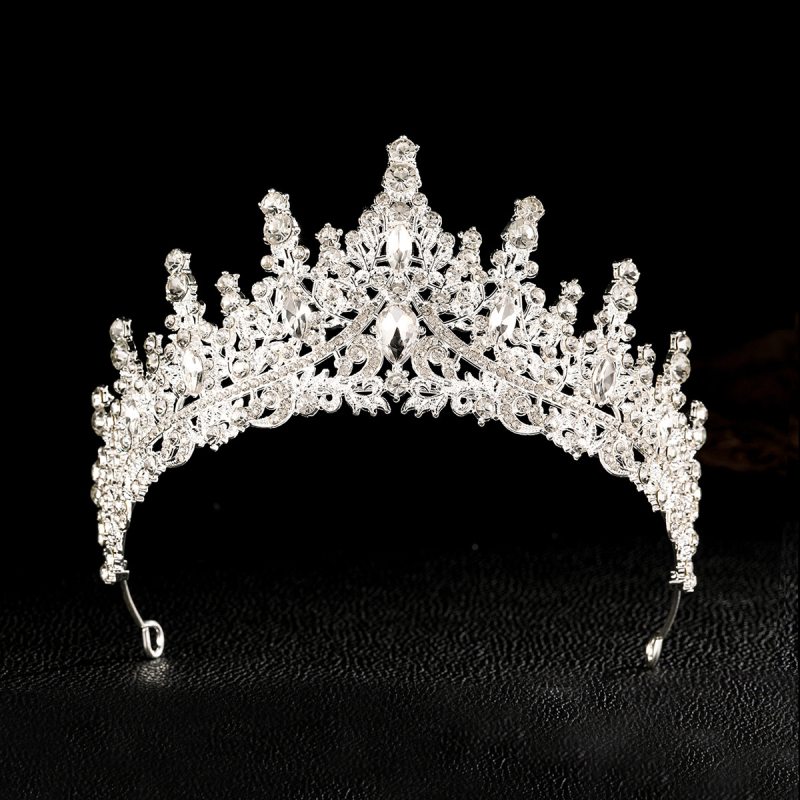 Princesės karūna vakarėliams ir vestuvėms — galvos aksesuaras, lydinys, elektroplatinavimas, kristalai, vaikams
