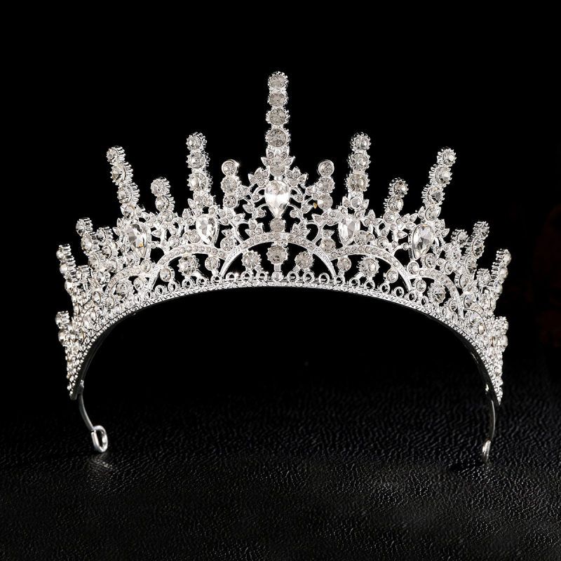 Princesės karūna vakarėliams ir vestuvėms — galvos aksesuaras, lydinys, elektroplatinavimas, kristalai, vaikams