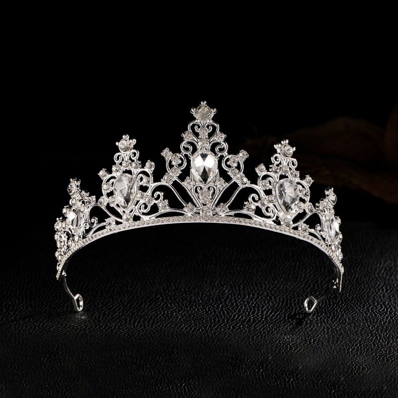 Princesės karūna vakarėliams ir vestuvėms — galvos aksesuaras, lydinys, elektroplatinavimas, kristalai, vaikams