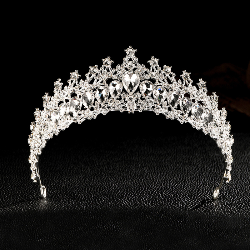 Princesės karūna vakarėliams ir vestuvėms — galvos aksesuaras, lydinys, elektroplatinavimas, kristalai, vaikams